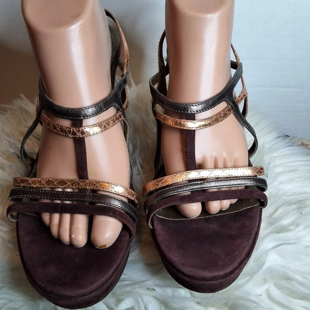 Via Spiga metallic wedge sandals 10‎